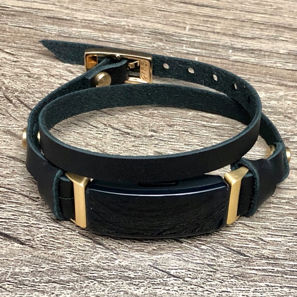 Fitbit Inspire HR Leather Strap Bracelet Gold Band - Picture 2 of 7